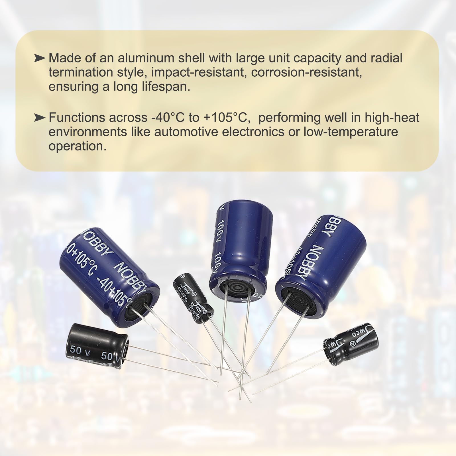 MECCANIXITY 4.7uF 50V Non-Polarized Electrolytic Capacitor 5x11mm